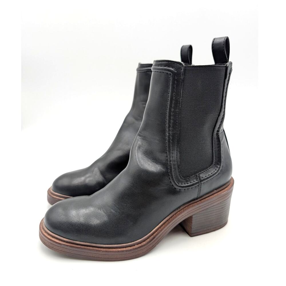 Steve Madden Curtsy Platform Chelsea Boots Women's Black Size US7M EU37.5